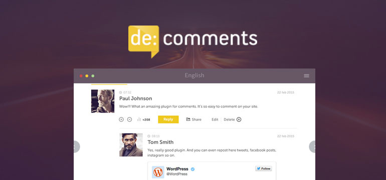 De:comments è un plugin per commenti wordpress che rende social e accattivanti i commenti agli articoli del tuo sito